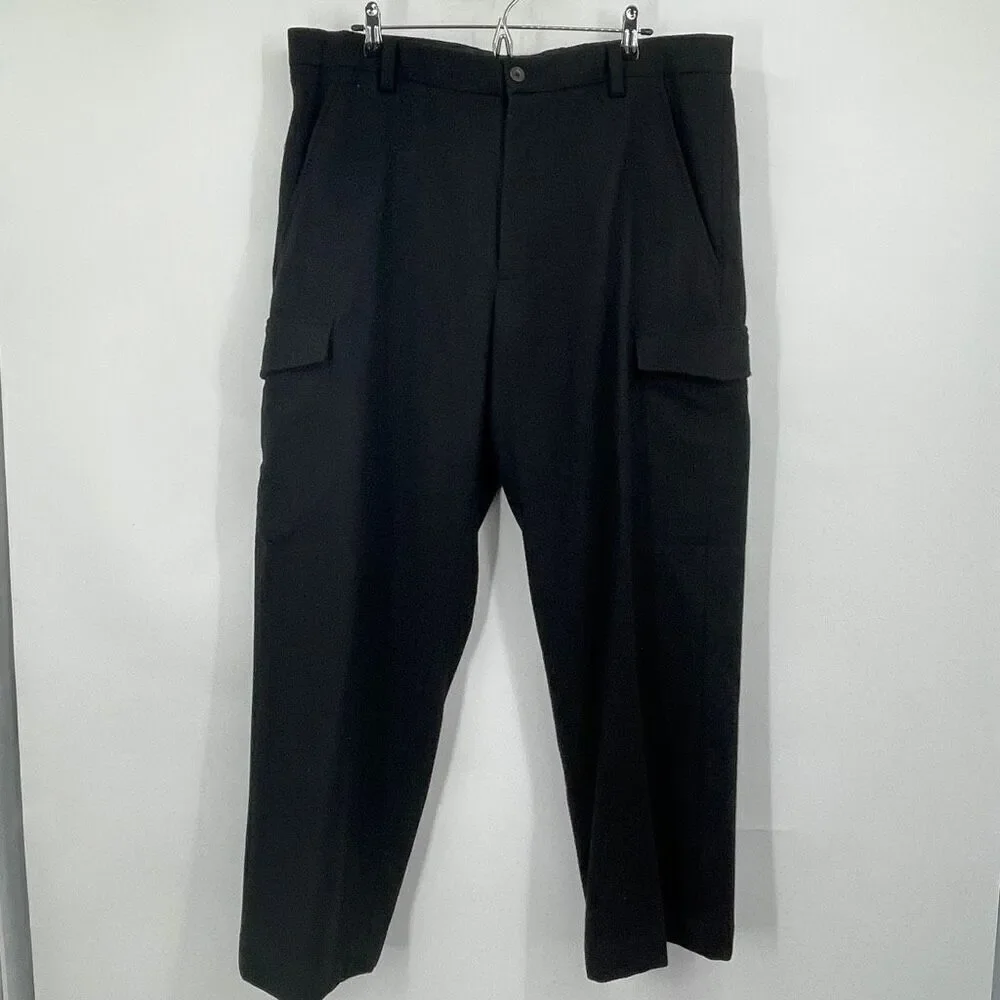 Banana Republic 38x32 Heavy Black Wool Blend Baggy Mens Cargo Pants